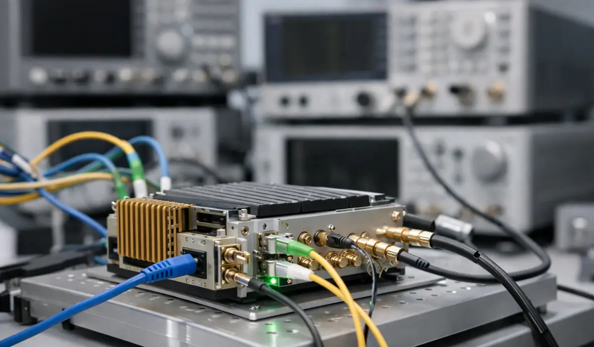 ESD-safe handling of sensitive telecom spare parts on a protected work surface