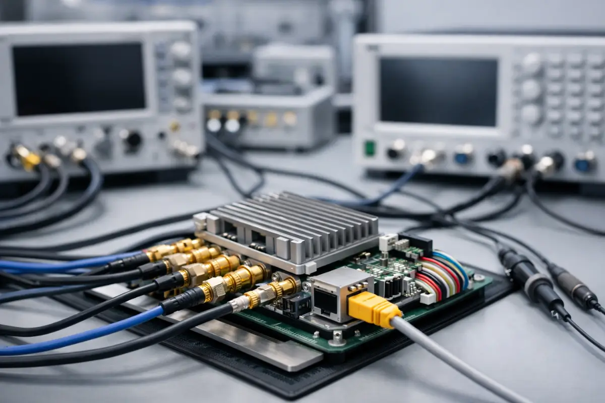 Telecom spare part verification on a diagnostic test bench for triage and routing decisions